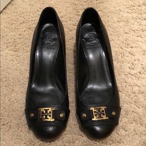 Tory Burch black wedges
